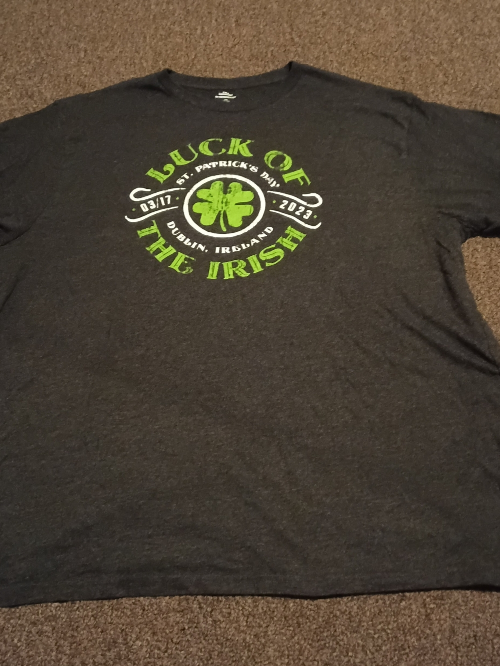 Celebrate It Black Short-Sleeve Tee with Green Irish Graphic